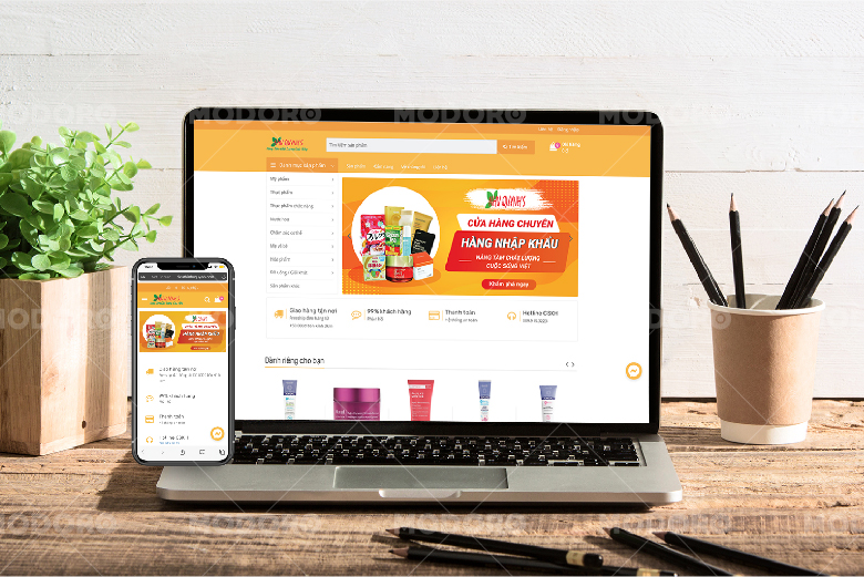 Dự án website siêu thị như quỳnh mart phát triển bởi MODORO